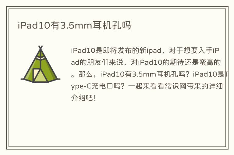 iPad10有3.5mm耳机孔吗